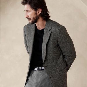 Banana Republic 44L Modena Tweed Suit Jacket Blazer Sportcoat